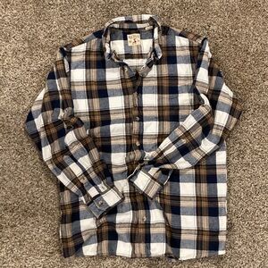 RedHead Men's Plaid Button-Down Shirt in Navy, Brown, and White